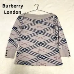 【バーバリーロンドン】洗える　 ノバチェック M コットンニット　ホースロゴ