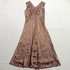 ユナイテッドアローズ シルク100% ロング ワンピース キュプラ フレア 36