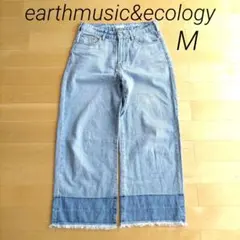 earthmusic&ecology ワイドデニム フリンジ M