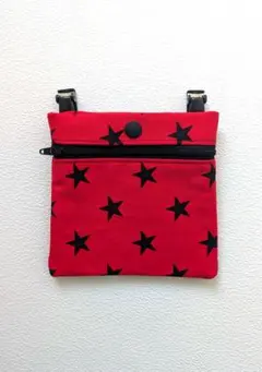 移動ポケット　ハンドメイド　星　アメカジ　レッド