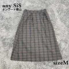 エニスィス『any SiS』 チェック スカート　オンワード樫山【M】グレー