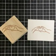 ハンドメイド 消しゴムはんこ 手ハート ハートサイン