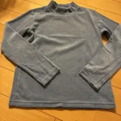 ユニクロ　150 長袖 ブルー　ストレッチフリースリブハイネック