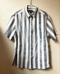H&M ストライプ 半袖シャツ Lサイズのサムネイル