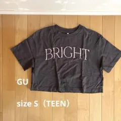 GU クロップド丈 Tシャツ チャコールグレーのサムネイル
