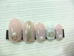 淡いナチュラルカラーでネイルチップ　　※ジェル使用作品