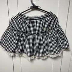 DAISY LOVERS フリル　白 黒　チェック　スカート　子供 160のサムネイル