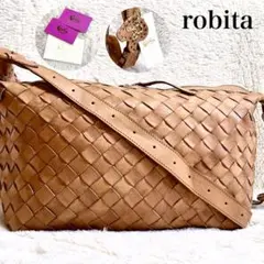 未使用 robita ロビタ イントレチャート キャメル ショルダーバッグ 本革