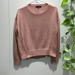 【アンタイトル】トップス 無地 ピンク系 クルーネックニット 2 M相当