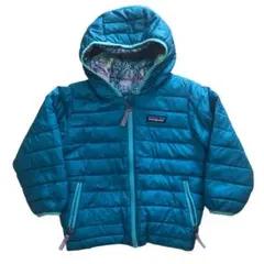 patagonia フード　ダウンジャケット　ターコイズ　ピンク　リバーシブル