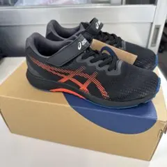 asics キッズ スニーカー ブラック/オレンジ　22.5cm