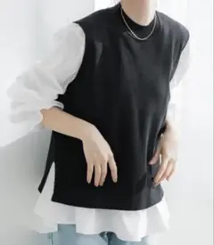 coca ベスト付きトップス