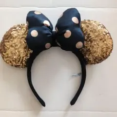 ディズニー ミニー カチューシャ ゴールド スパンコール