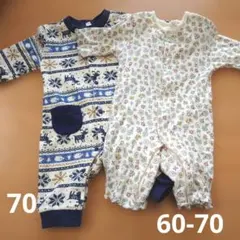 西松屋 70 パジャマ ロンパース 前開き セット まとめ売り