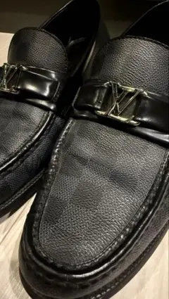LOUIS VUITTON ダミエ ローファー ブラック - メルカリ