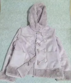 NICE CLAUP フェイクムートン ダッフルコート薄紫のサムネイル