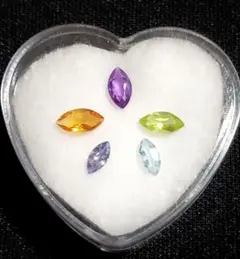 マーキスカット5石 ルースセット【ケース付き】【品質★★★★★】