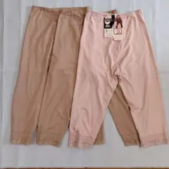 Lサイズ レース付き七分丈レギンス 3枚セット