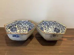 ※Sekka 　有田焼　福泉窯　牡丹蛸唐草　六角小鉢　４個　　未使用品 Sekka 様専用 有田焼 福泉窯 牡丹蛸唐草 六角小鉢 4個 未使用品