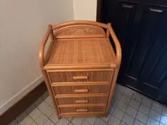 美品】高級 籐 ラタン チェスト 5段 タンス 昭和レトロ ヴィンテージ