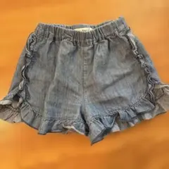 La Stella フリル付きデニムショートパンツ 80