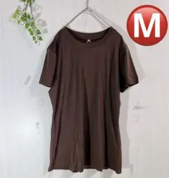 Tシャツ カットソー レディース 半袖 クルーネック 茶　ブラウン　M