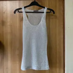 MOUSSY シルバー メッシュ タンクトップ