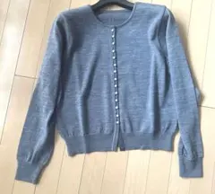 新品　ウール100% パールボタン付き　カーディガン　ボレロ