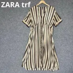 ZARA trf ストライプ柄 半袖ロングワンピースのサムネイル