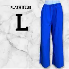 FLASH BLUE フラッシュブルー ワイドパンツ　ブルー　青　ウエストゴム