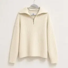 【アウトレット限定品】AZUL BY MOUSSY ハーフジップ リブニットのサムネイル