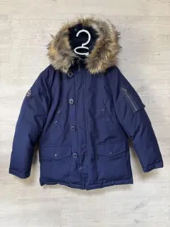 ポロラルフローレン キッズ140 ダウンジャケット ネイビー ファー フード付き