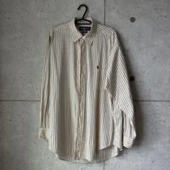 80's Ralph Laurenストライプ 長袖シャツ　ラルフローレン
