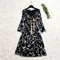 訳あり ローラアシュレイ 大きいサイズ ストレッチ 総柄 ワンピース 2XL