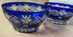 未使用 POLONIA クリスタル ボウル ブルー 切子 箱付き - メルカリ