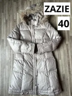 ファー付きフードのロングダウンジャケット40 ダウン ロングコート レディース