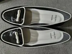 Odette e Odile ブラックホワイト パンプス