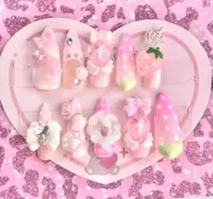 Ｎｏ．98 平成女児 ネイル 量産型 地雷系 女児 ゴテゴテネイル 現品