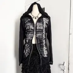 h.NAOTO Blood フード付き カーディガン フリル パーカー ゴシック