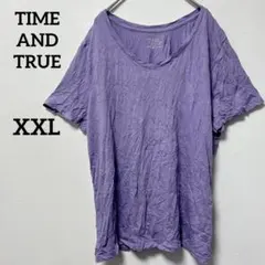 一点もの✨TIME AND TRUE 【XXL】レディース パープル Tシャツ
