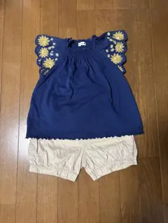 キッズ 女の子 2点セット　トップス ＆ ショートパンツ 夏