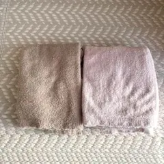２枚　ユニクロ　おくるみ　ソフトフラッフィー　ブランケット　ブラウン　ピンク