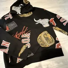 AIR JORAN グラフィックプリント 黒 フード付きパーカーのサムネイル
