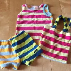 美品デニムダンガリーセットアップ80センチ