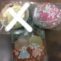 専用ページ】サンリオキャラクターズ刺繍缶バッチビスケット3