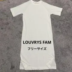 LOUVRYS FAM ホワイト カットソーワンピース 半袖フリーサイズ