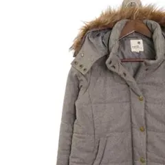 アースミュージック&エコロジー ファー付き中綿ジャケット グレー M
