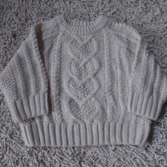 après les cours ケーブル編みニットセーター
