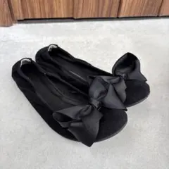 Beams リボン付きフラットシューズ 24.5cm ビームス　パンプス