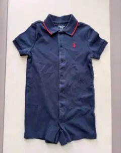 【美品】Ralph Lauren 紺　カバーオール　12M 80 襟付き